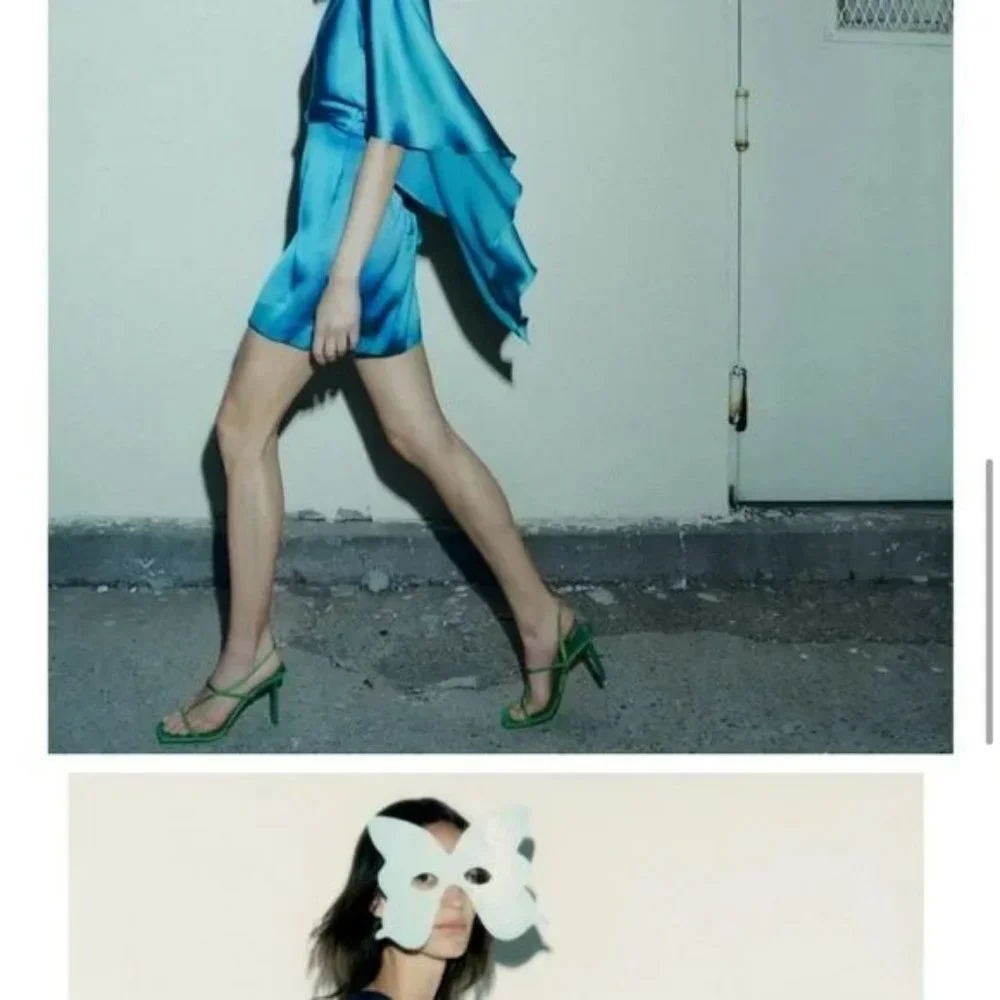 ZARA SATIN EFFECT MINI CAPE DRESS - Picture 10 of 10